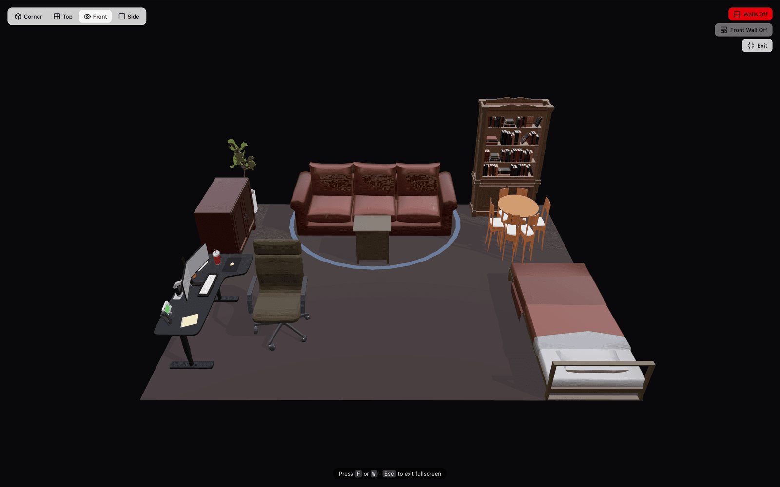 Desyn 3D view from the side camera preset