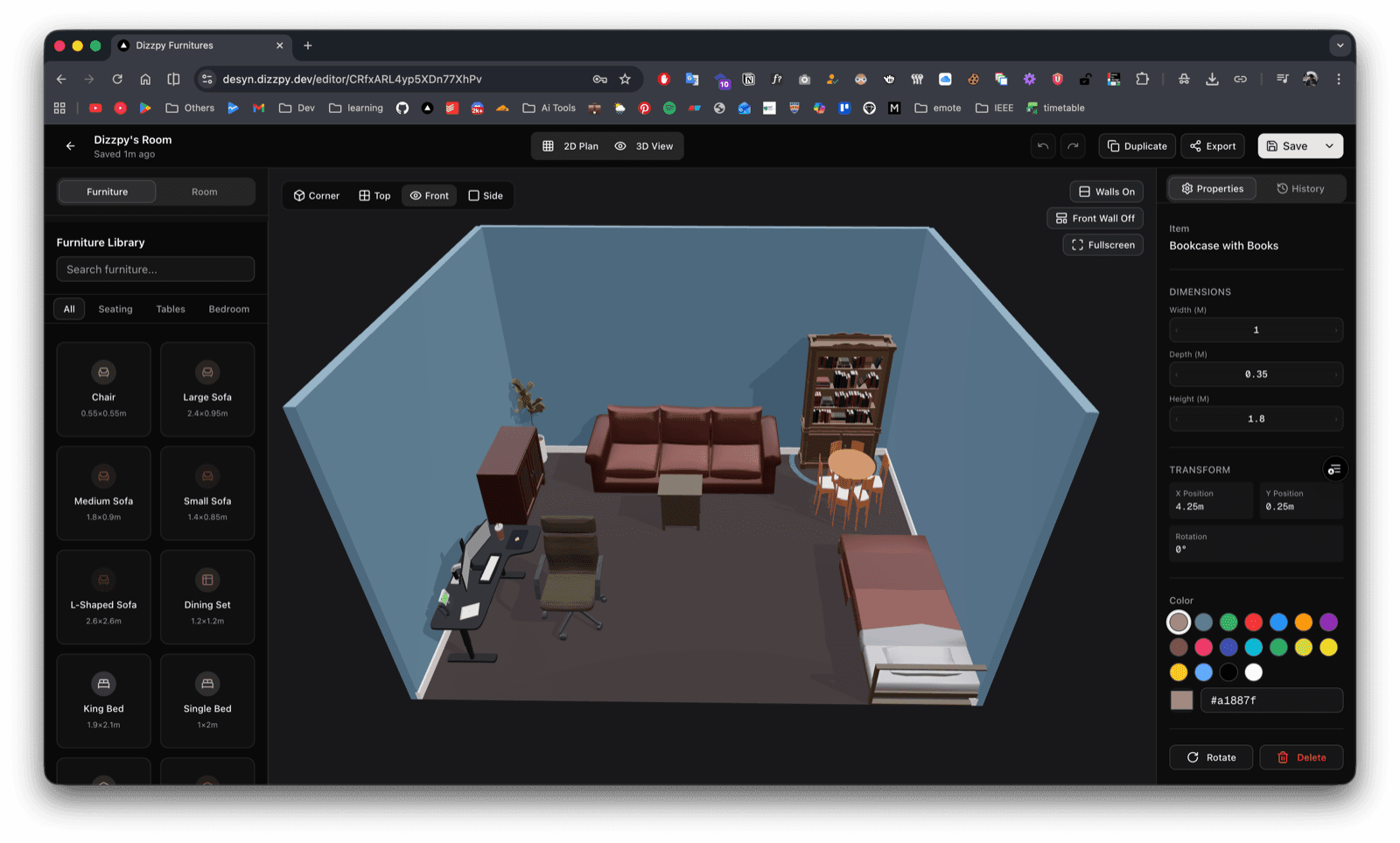 Desyn editor in dark mode